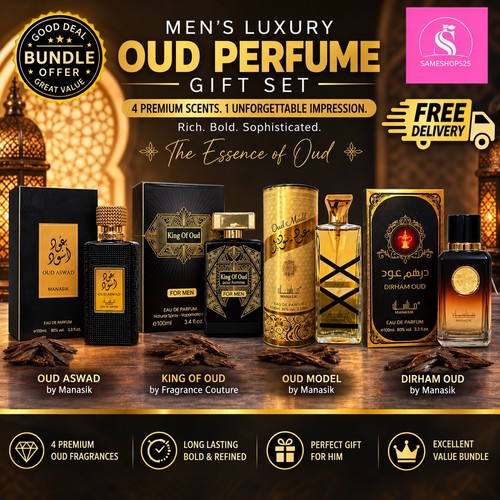 4x100ml men oud perfume - 4x100ml, men’s